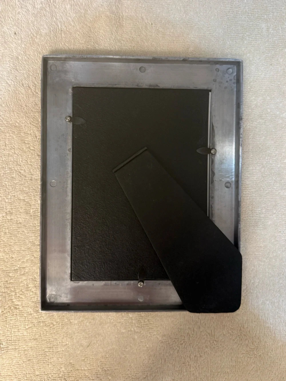 Ribbed Metal Pewter Picture Frame 4 1/2”x6 1/2”